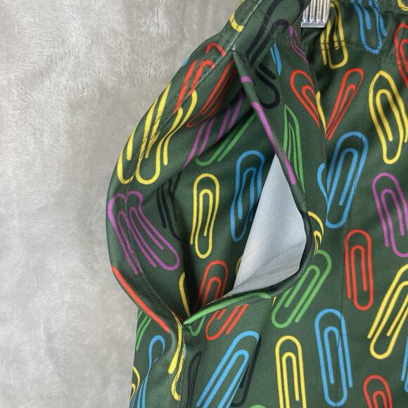 Vintage Tulio Mens Large Paperclip Rainbow Swim Trunks Rare 80s Rainbowcore - Picture 4 of 14